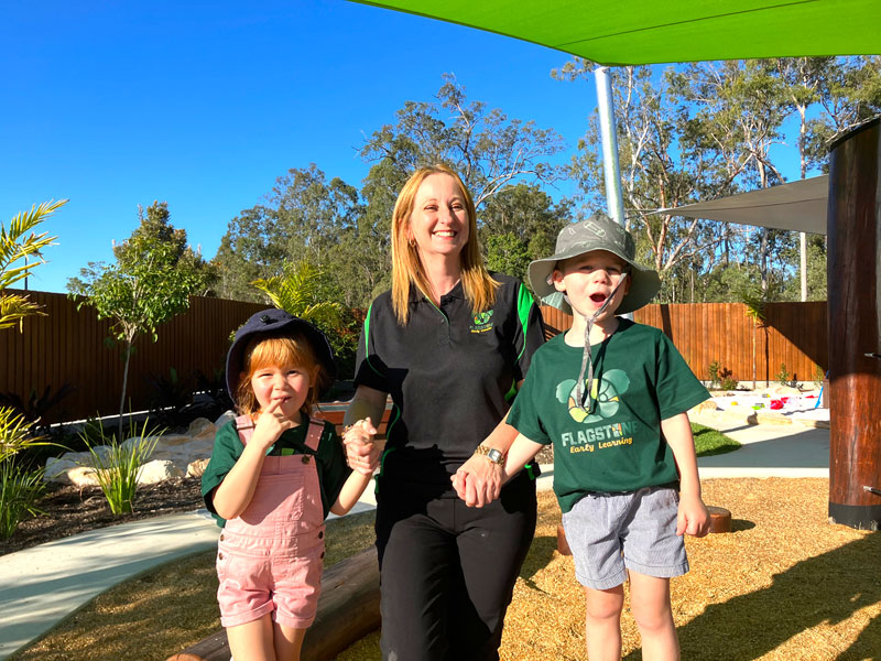 Flagstone Early Learning - Kids holding Teachers Hand